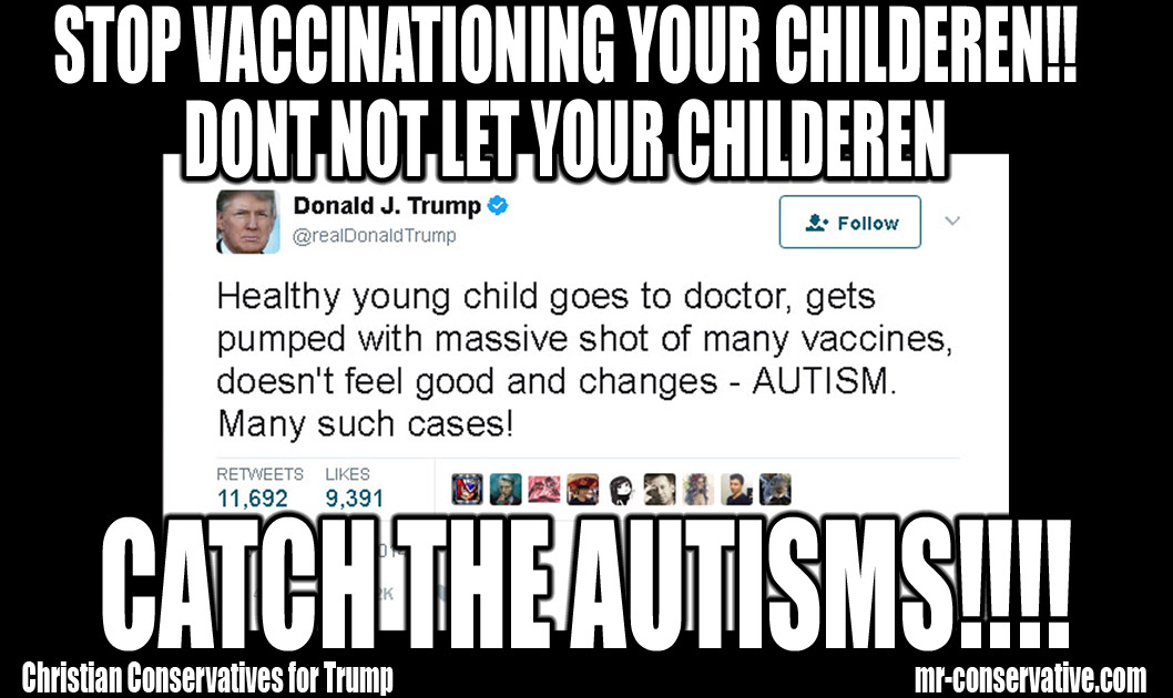trump against vaccines autism vaccinations children