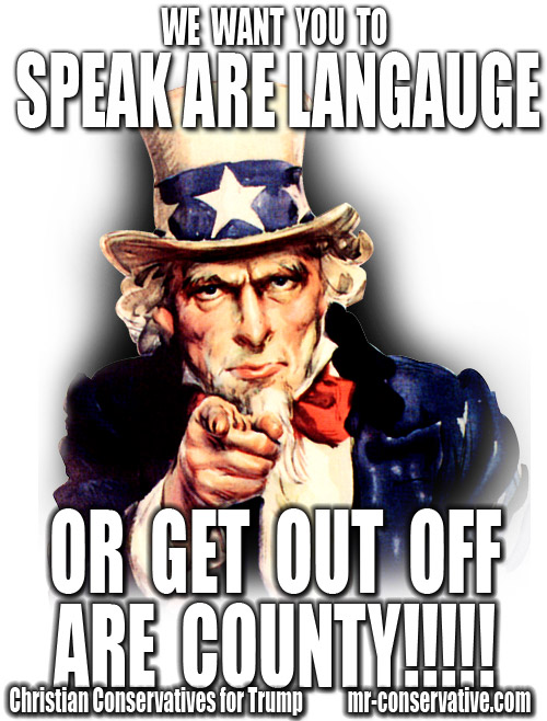 speak american in our country English not Spanish